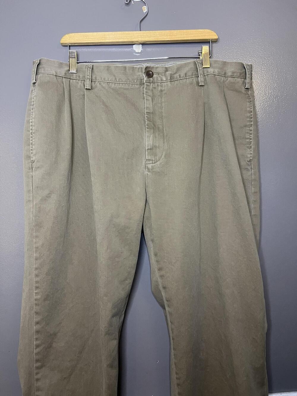 Nautica Rigger Pants Mens 40x32 Beige Pleated Relaxed Straight Chino Casual
